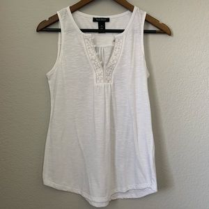 WHBM Heathered/Embroidered Tank Top